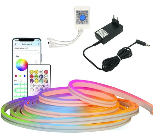 Tira Luz Led Neon 3 Mts Maxwell Rgb Configurable Bluetooth