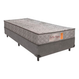 Cama + Box Solteiro Cinza Orthoprime D28 Frete Grátis 78x188