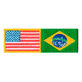 Patch Bordado - Bandeira Usa E Brasil Bd50276-185