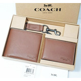 Cartera Coach Hombre Con Tarjetero Y Llavero F64118 Original