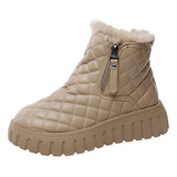 Botas De Nieve Suela Gruesa Para Mujer Zapatos Pan De Felpa