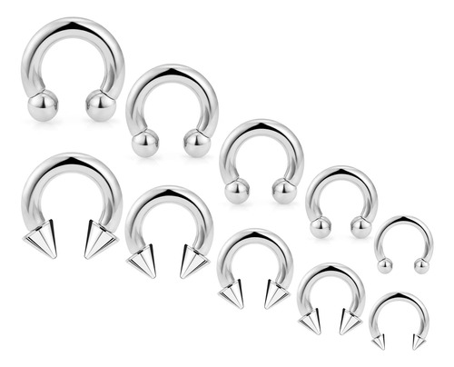 Ocptiy 6g 8g 12g 14g 16g Aretes De Oreja Septum Calibre Cali