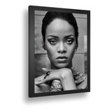 Quadro Emoldurado Poste Rihanna Cantora Classico Pop A3