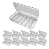 10 Cajas Organizador Plastico 6 Div Pesca Multiuso 21 X 11cm