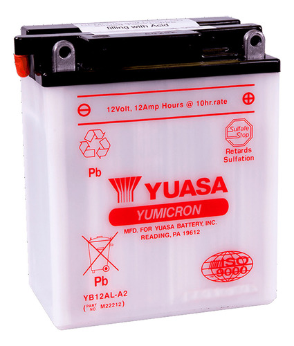 Batería Moto Yuasa Yb12al-a2 Yamaha Fzr600 89/99