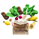 Juego Infantil Bolsón De Verduras Comida Cocina Tela