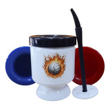 Mate Plastico Pelota Voley Llamas Fuego Deporte M4