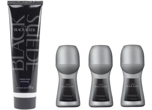 Black Suede Crema Afeitar Y Bolilla Set X 4 Avon Masculina