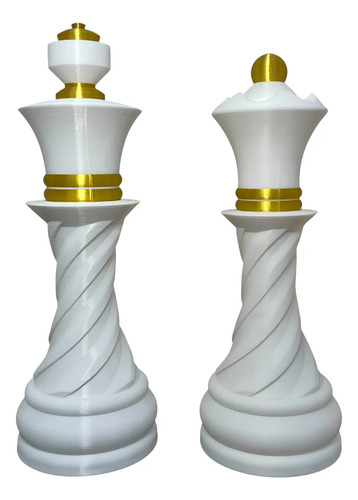 Set De Rey Y Reina De Ajedrez Esculturas Decorativas 24 Cm