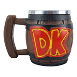 Caneca Resina 3d Barril Dk Donkey Kong Chopp Cerveja