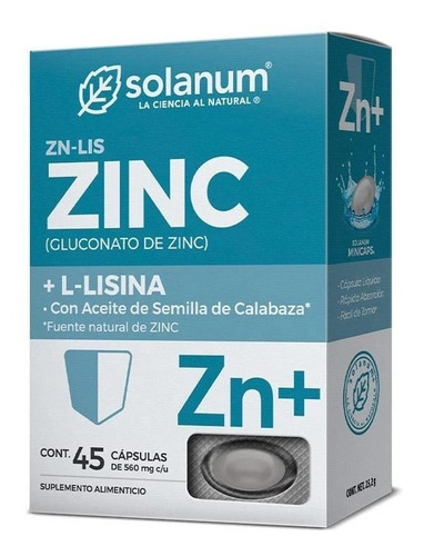 Solanum Zinc + L-lisina Aceite Semilla De Calabaza 45cap Sfn Sabor Sin Sabor