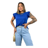 Blusa Feminina Babado Blusinha Regata Lançamento Tendência 