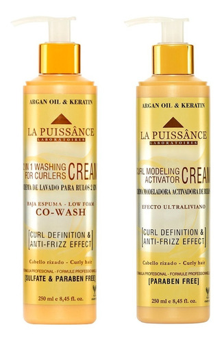 Kit Rulos La Puissance Crema Lavado Y Modeladora Curl