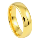 Aliança Tradicional 8mm Banhada Ouro 18k Tungstênio Avulsa