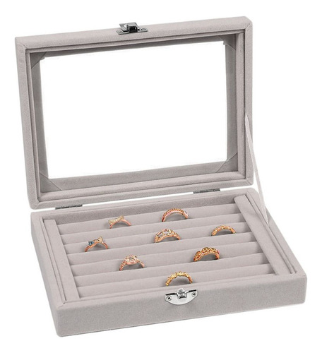 Organizador De Joyas, Caja De Terciopelo Para Anillos, Caja