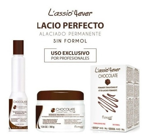 Kit Chocolate Alaciado + Shampoo + Crema De Mant.