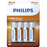 Pilas Bateria Phillips Aa ( Doble A) Paquete 4 Piezas