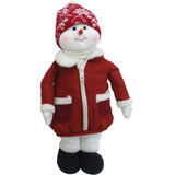 Boneco De Neve 45cm Vermelho/dourado | Decoração Natalícia