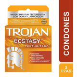 Condones De Látex Trojan Ecstasy Texturizado 2 Condones