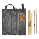 Kit Baqueta 5a Classic + Mallet Feltro + Bag Preto Liverpool