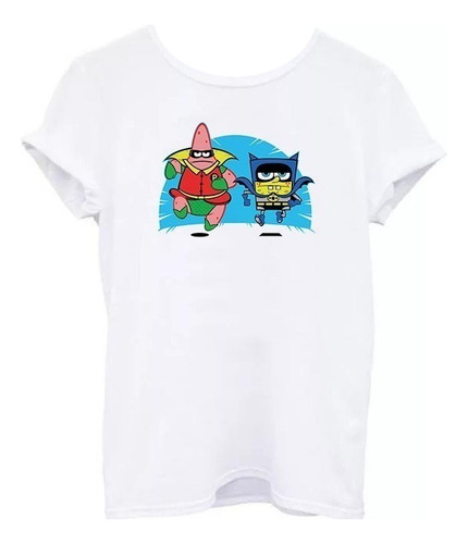 Polera Bob Esponja Patricio Batman Y Robin Super Heroes