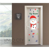 Decoración Navidad Muñeco De Nieve Para Puerta O Ventana