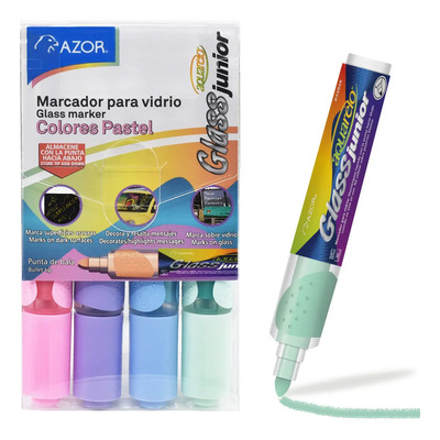 Azor Marcadores Para Vidrio, 4 Piezas, Colores Pastel | MercadoLibre