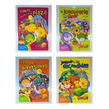 Lote X 4 Libros Infantiles Con Caritas Autoadhesivas