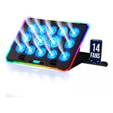 Base Refrigerante Gamer Portatil Pc Con 14 Ventiladores Rgb