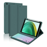 Funda Con Teclado Goojodoq / Para iPad 10.2 / Dark Green