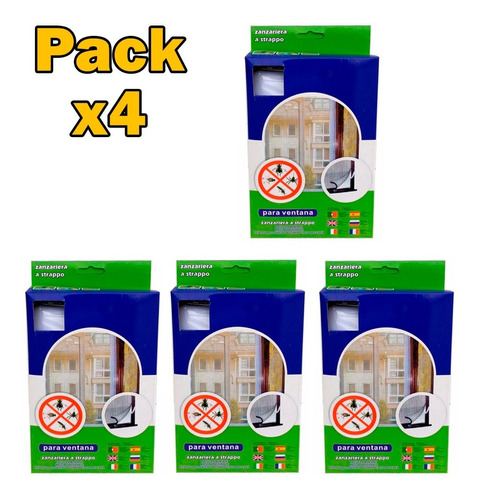 Pack X4 Malla Anti Mosquitos Ventana 130 X 150