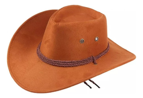 Sombrero Cowboy Vaquero Texano Sheriff Liso Con Cordon