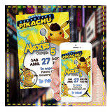 Kit Imprimible Detective Pikachu Invitación Digital Stiker