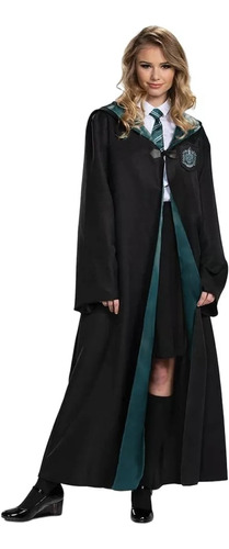 Capa De Harry Potter Disfraz Cosplay Bordada + Varita Mágica