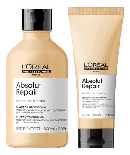 Kit Loreal Absolut Repair Gold Quinoa Shampoo+ Condicionador