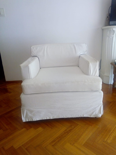 Sillón 1 Cuerpo Con Funda Blanca