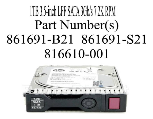 861691-b21 816610-001  Hp 1tb  Sata 7.2k 3.5   Nuevo