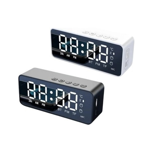 Reloj Despertador Digital Bocina Bluetooth Portatil Alarma