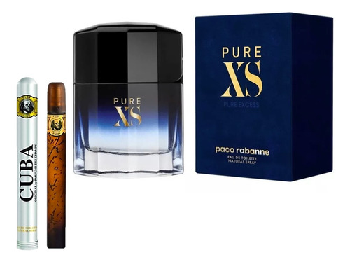 Paco Rabanne Pure Xs 100ml Caballero+perfume Cuba 35ml