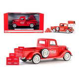 1937 Ford Pick Up Coca Cola 1:24 Motor City Classics Color Rojo