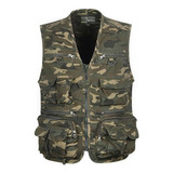 Chaqueta Múltiples Chaleco De Camuflaje Bolsillo De Pesca