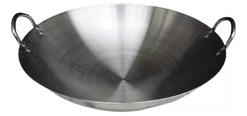 Wok Disco 45 Cm Diametro Acero Inoxidable Grueso Calibre 16