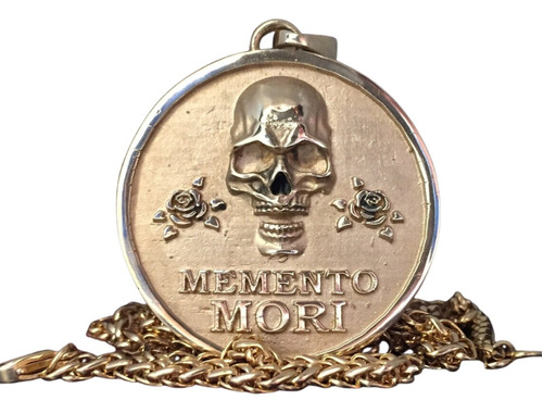 Medalla Memento Mori, Collar Personalizable, Artesanal