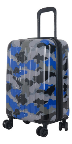 Valija Mediana Rigida Wanderlust Camuflado Azul 24 Pulgadas