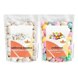 Kit Amendoa Confeitada Branca + Colorida 1kg Cada