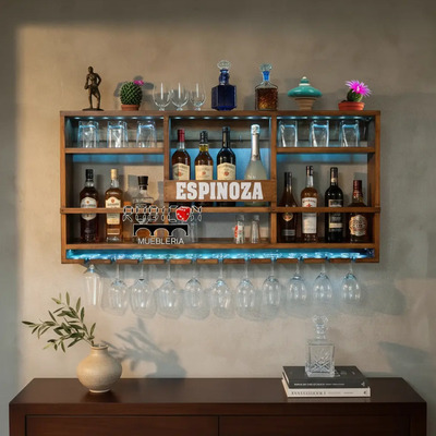 Cava Cantina Flotante Mini Bar De Madera Con Luces Led | Envío gratis