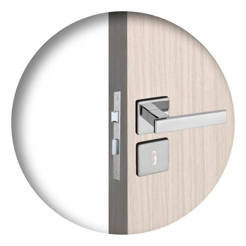 Fechadura Porta Interna Roseta Concept 408 Cromada Pado 40mm