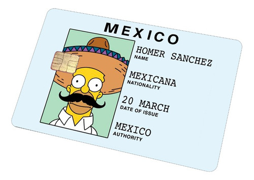 Sticker Para Tarjeta Nuevo Los Simpson Homero Licencia