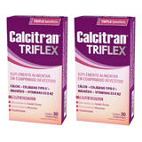 Kit 2 Calcitran Triflex Triplo Beneficio 30 Comprimidos