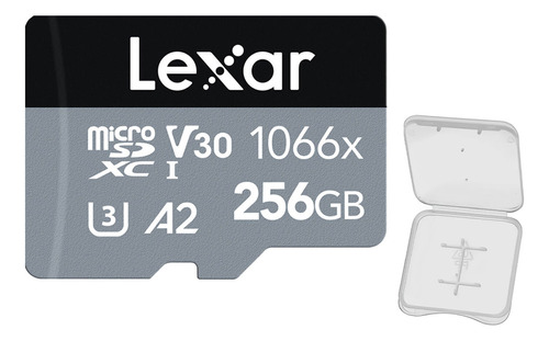 Cartão Memória  Lexar 256gb Micro Sd E Adap Preto +case